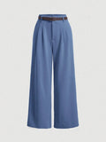 Pleated Wide Leg Loose Elegant Commuting Pants