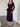 Purple Square Neck Mid-Length Dress