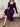 Purple Square Neck Mid-Length Dress