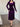 Purple Square Neck Mid-Length Dress