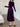 Purple Square Neck Mid-Length Dress