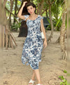 PARIEN CUTE PRINTED TIE-STRAP MIDI DRESS( pre order