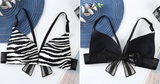 Zebra Print Bow Back Bra