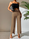 PETITE Split Hem Straight Leg Pants