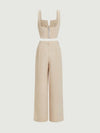 Parien Plain Straps Top and Wide Leg Pants( pre order