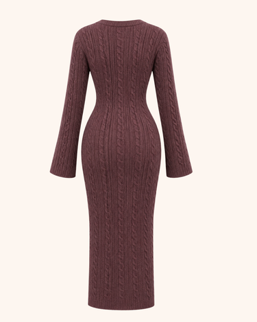 Solid Color Fitted Knit Dress For Women