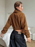 Solid Color Minimalist Casual Long Sleeve Fleece Jacket