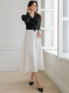 Parien Solid Long Flare Skirt