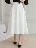 Parien Solid Long Flare Skirt