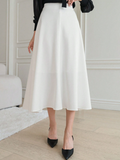 Parien Solid Long Flare Skirt