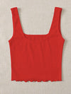 Sweetheart Neck Casual Knitted Tank Top