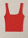 Sweetheart Neck Casual Knitted Tank Top