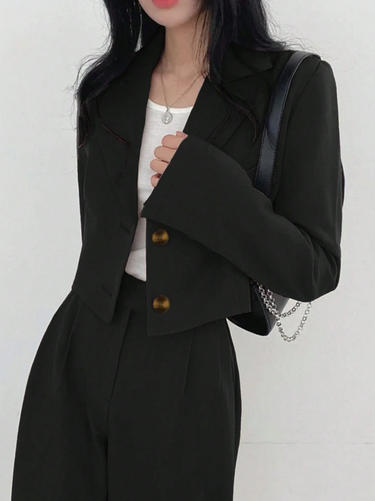 Short Sleeve Blazer Jacket & Pants Suit