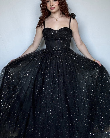 Tulle a-line sweetheart mesh prom dress