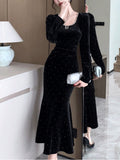 Vestidos Black Velvet Mermaid Dress