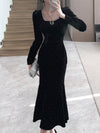 Vestidos Black Velvet Mermaid Dress