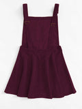 Maroon Pocket Front Zip Up Back Corduroy Pinafore (Clearance sale