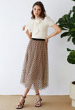 POLKA DOTS DOUBLE-LAYERED MESH SKIRT (Clearance sale