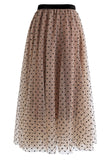 POLKA DOTS DOUBLE-LAYERED MESH SKIRT (Clearance sale