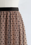 POLKA DOTS DOUBLE-LAYERED MESH SKIRT (Clearance sale