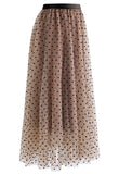 POLKA DOTS DOUBLE-LAYERED MESH SKIRT (Clearance sale