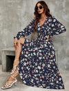 Parien Ditsy Floral Print Flounce Sleeve Ruffle Hem Dress