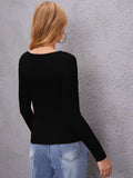 Solid Twist knit rib Front Cut Out Tee( Clearance sale