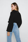 BLACK Turtleneck Irregular Collar Drape Shirt (CLEARANCE SALE)