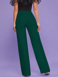 Wide Band Waist Zip Back Pants( Clearance sale