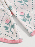 Allover Floral Print Knot Shoulder Wide Straps Top