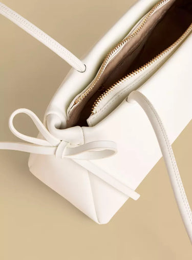 White Bow Accent Shoulder Bag
