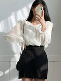 Chiffon Shirt With Ruffle Sleeves