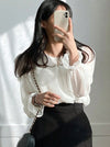 Chiffon Shirt With Ruffle Sleeves