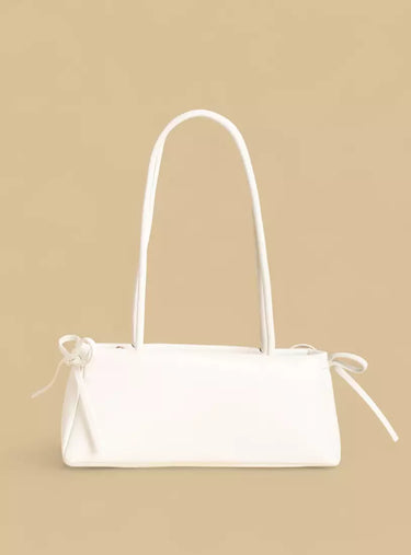 White Bow Accent Shoulder Bag