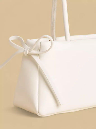 White Bow Accent Shoulder Bag