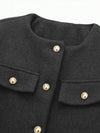 Dark Grey Wool Old Money Style Jacket