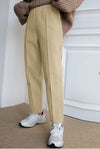 Wool High Waist Seam Detail Pants