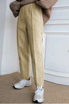 Wool High Waist Seam Detail Pants