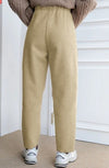 Wool High Waist Seam Detail Pants