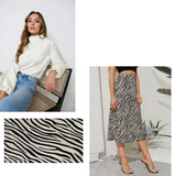 Ditsy Floral Fold Pleated Flared Skirt