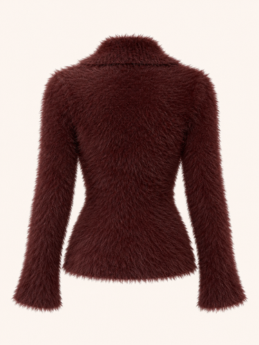 Long Sleeve Fuzzy Soft Zip-Up Cardigan