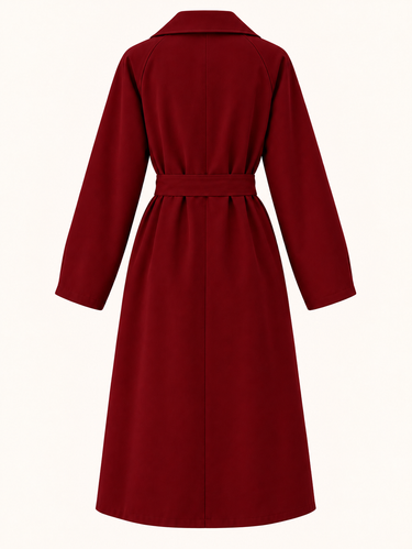 Double Breasted Raglan Sleeve Belted Trench Coat (CLEARACNE SALE)
