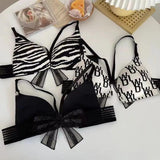 Zebra Print Bow Back Bra