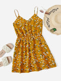 Mustard Daisy Floral Cami Dress( Clearance sale