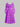 Parien Purple Floral Square Neck Flare Sleeve Long Dress