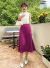 Parien High Waist Solid A-line Skirt