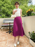 Parien High Waist Solid A-line Skirt