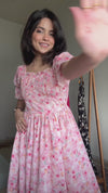 Parien Pink Printed Floral Dress