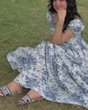 Parien Floral Scoop Neck short Sleeve Dress( pre order )