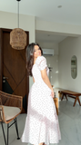 Parien Square Puff Sleeve Ruffle Dress